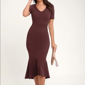 Lulus XL plum peplum midi/maxi dress